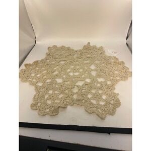 Vintage Homemade Potholder Knit Oven Mitt Cloth Doily Coaster Hot Pot Pad Lace